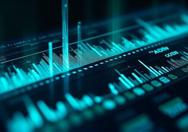 Abstract high-tech data visualization showing market trends